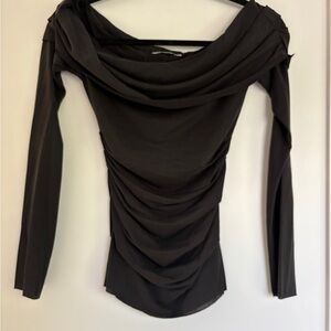 DISSH Elegant off shoulder  Black Draped Women's Top